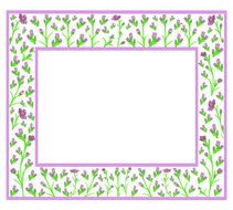 Pink and green rectangular Flower Border, Clip Art