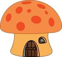 Cartoon Mushroom House clipart