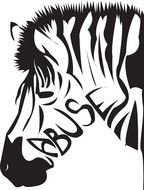 Stop Animal Abuse, zebra head, drawing