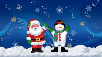Merry Christmas, Desktop with santa and snowman