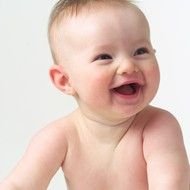 photo of a laughing baby