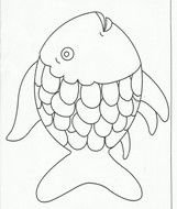 Rainbow Fish Template darwing