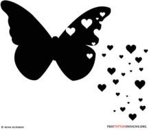 Butterfly And Heart Tattoo Designs