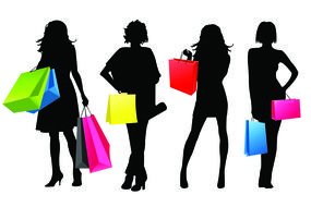 Women Shopping drawing