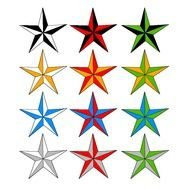 twelve colorful stars