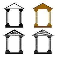 arches with columns of different colors on a white background