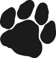 Panther Paw Print Logo black