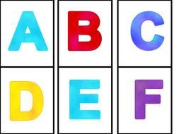 colorful letters on cards