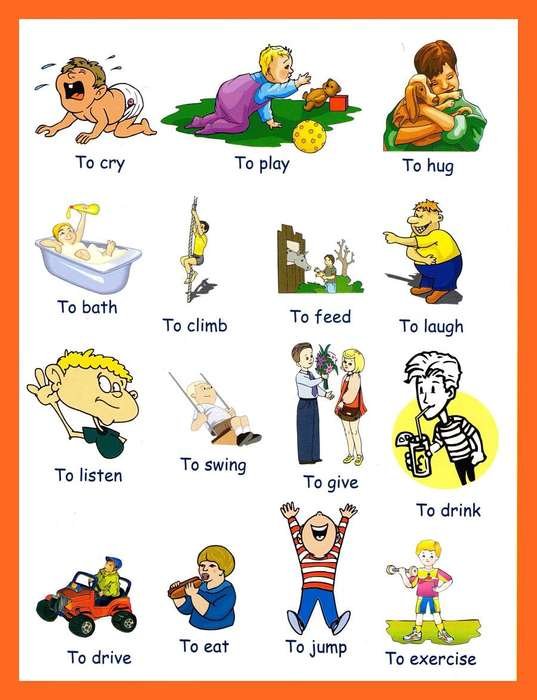 Different English Verbs Clipart