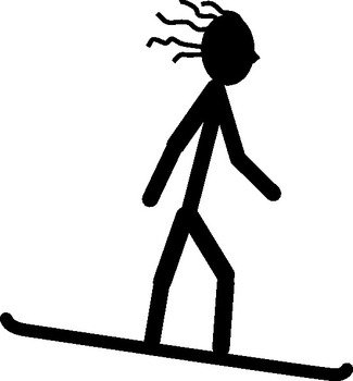 Stick Figure Snowboarder Clip Art