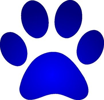 Blue Paw Print Clip Art N22