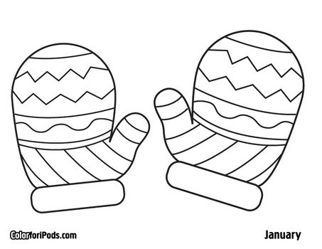 Mitten Page Coloring Sheet
