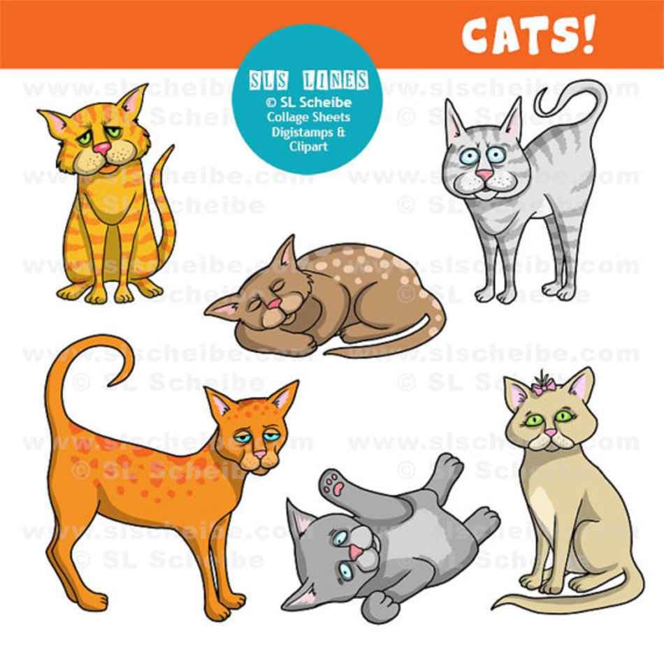 Lazy Cat Clip Art