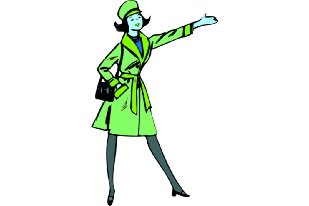 girl in green drawing