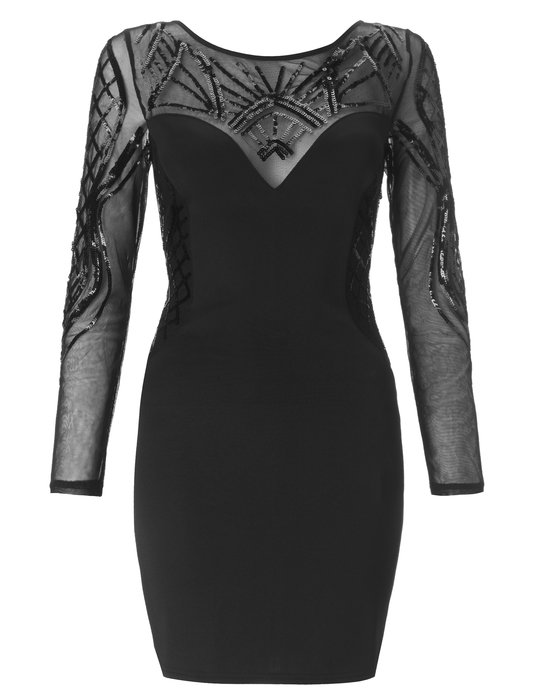 black dress with sleeves