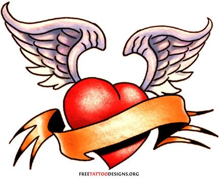Heart With Banner Tattoo N4
