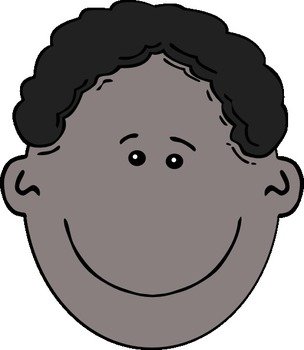 Black Cartoon Boy Face Clip Art