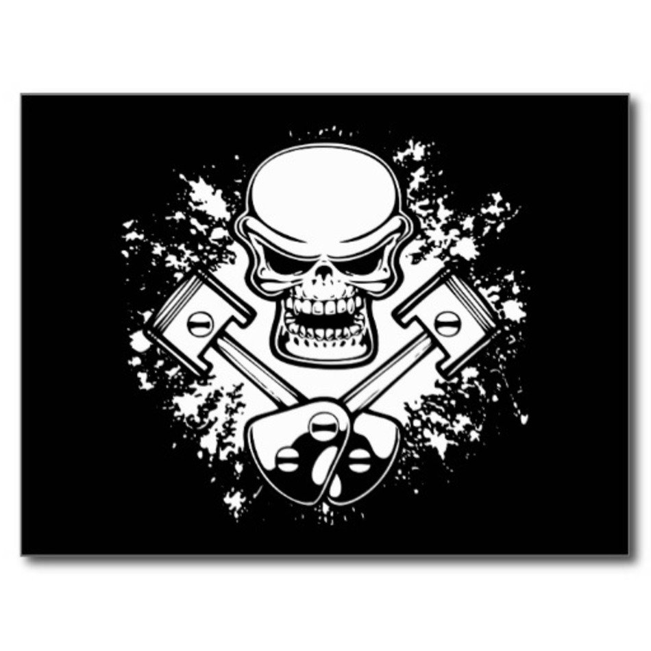 Skull And Piston Drawings