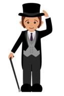 cartoon English gentleman in tall hat