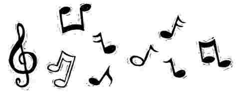 Music Notes black sign drawing