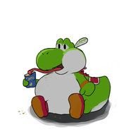 Fat Yoshi as a graphic illustration