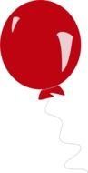 Red clossy Balloon, drawing