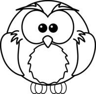 black and white picture of an owl for coloring