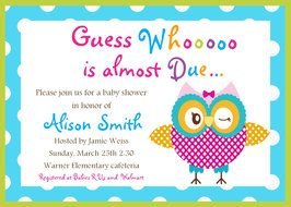 Colorful Owl Invitation clipart