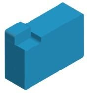 blue block, drawing