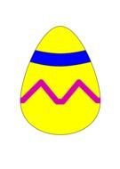 drawing of a yellow egg with patterns