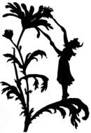 Fairy on flower, silhouette