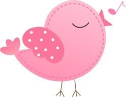 cartoon pink singing bird