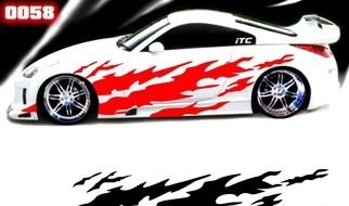 sticker with white race car