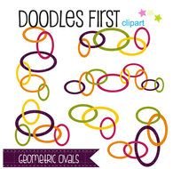 Geometric Ovals Clipart Digital Clip Art For Scrapbooking Card Making