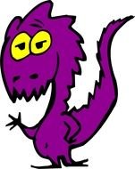 purple animated dinosaur on a white background