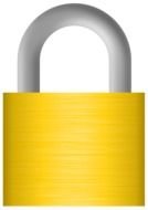 yellow padlock on a white background