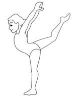 black and white picture of a ballerina for coloring