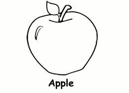 Preschool Apple Coloring Page drawing
