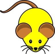 Yellow Mouse W Brown Ears Clip Art