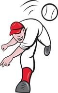 drawn Guy Throwing A Baseball Ball