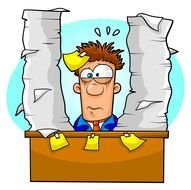 Overwhelmed Cartoon drawing