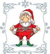 Santa Claus With The Empty Pockets Clipart