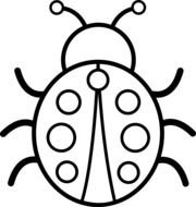 Black And White Ladybug Clipart