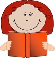 Little Girl Reading Clip Art N2