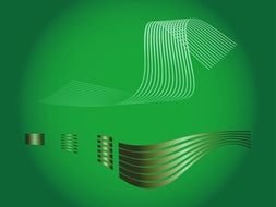 decorative waves on a green background