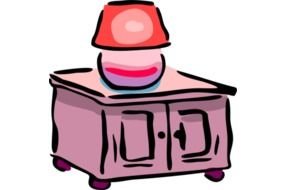 Table Chair Lamp Clip Art
