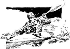 drawing of a man in kayak