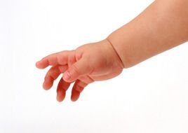baby hand on a white background