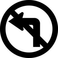 No Left Turn Sign N4