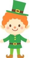red child boy in st patrickâs day clothes, March, drawing